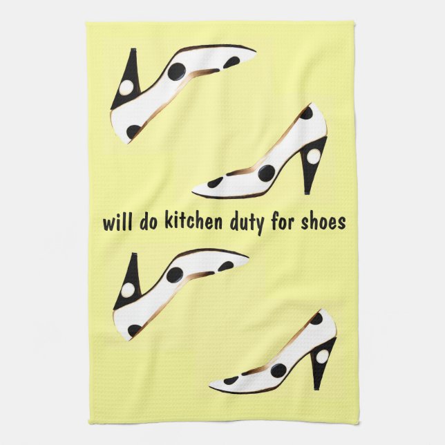 Kitchen Diva will work for shoes Kitchen Towel (Vertical)