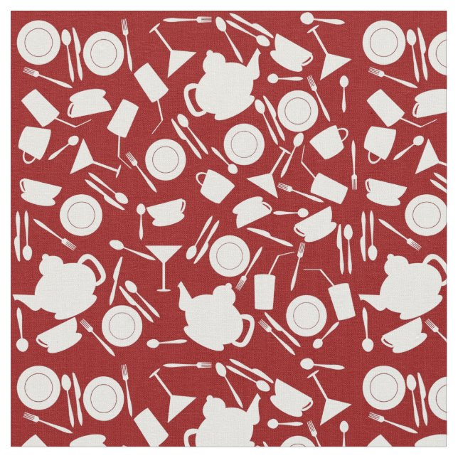 Kitchen Elements Pattern Fabric (Close Up)