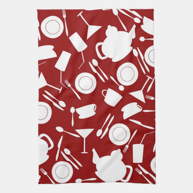 Kitchen Elements Pattern Kitchen Towel (Vertical)