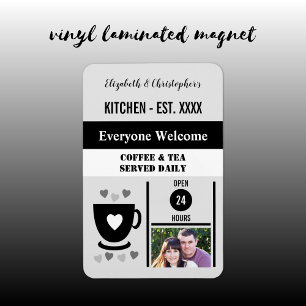 Kitchen est year coffee tea black photo magnet