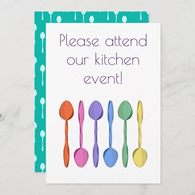 Kitchen Event Spoons Invitation (Front/Back)