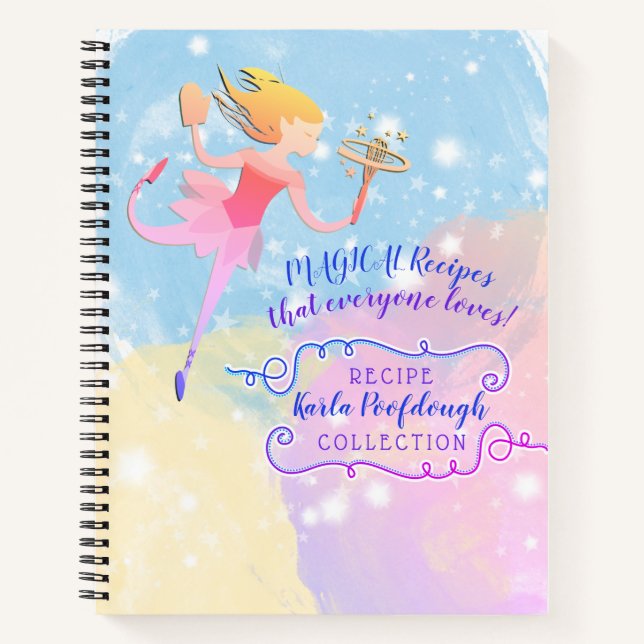 Kitchen fairy magic personalized cookbook recipe notebook (Front)