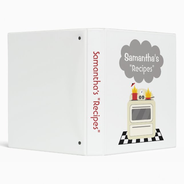 Kitchen Fire & Smoke Retro Stove Recipe Binder (Background)