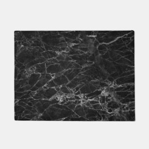 Kitchen Floor Mat - Black and White Marble