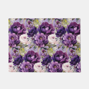 Kitchen Floor Mat - Purple Peonies