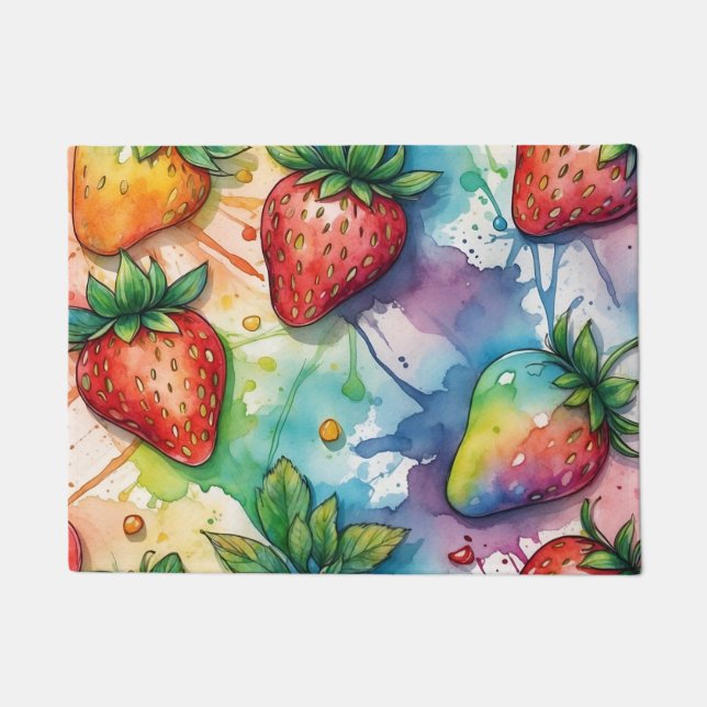 Kitchen Floor Mat Strawberry Strawberries (Front)