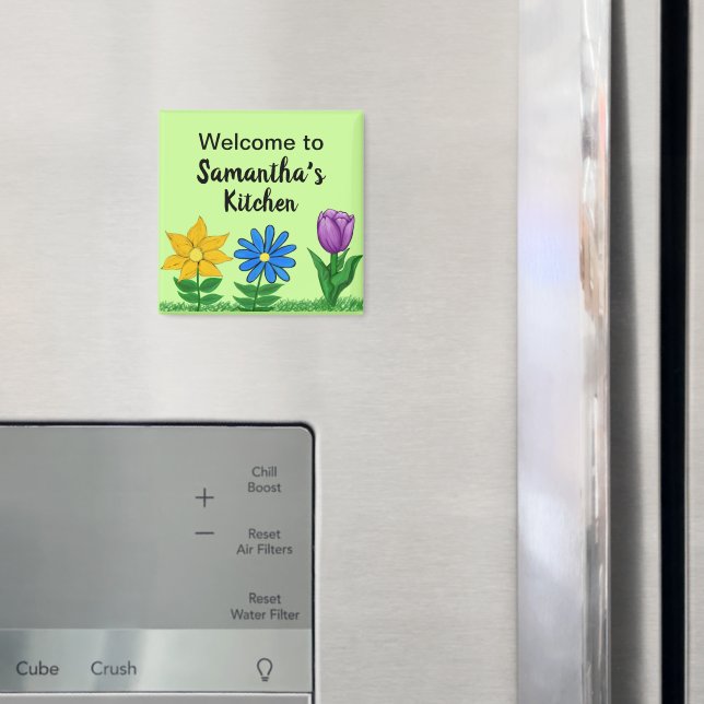 Kitchen Floral Garden Personalized Name Magnets (In Situ (Fridge))