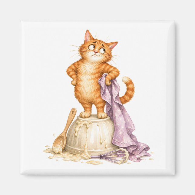 Kitchen Funny Cat Magnet   (Front)