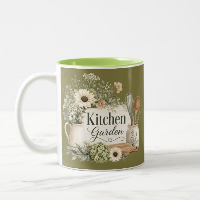 Kitchen Garden Serving Tray Two-Tone Coffee Mug (Left)