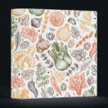 Kitchen Garden Vegetable Pattern Binder<br><div class="desc">Check out this cute pattern featuring garden vegetables.</div>