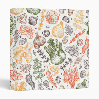 Kitchen Garden Vegetable Pattern Binder