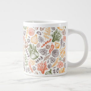 Kitchen Garden Vegetable Pattern Large Coffee Mug