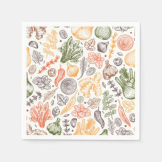 Kitchen Garden Vegetable Pattern Napkin