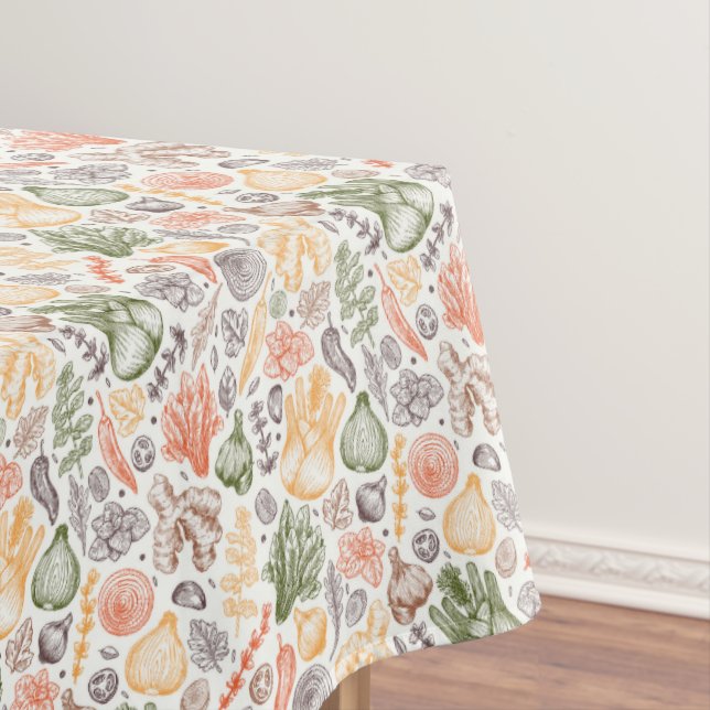 Kitchen Garden Vegetable Pattern Tablecloth (In Situ)