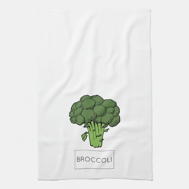 Kitchen Garden vegetables BROCCOLI illustration Kitchen Towel (Vertical)