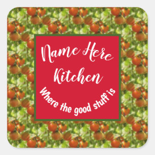 Kitchen Good Stuff Cherry Tomatoes Personalized Square Sticker
