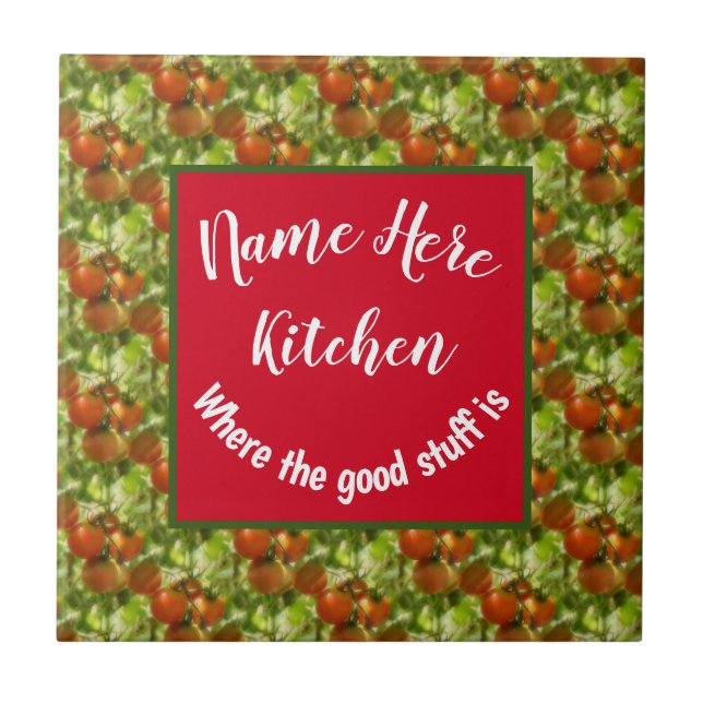 Kitchen Good Stuff Cherry Tomatoes Personalized Tile (Front)