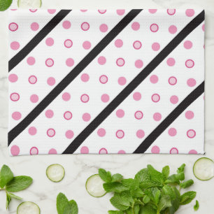Kitchen Hand Towel/Stripes and Polka Dots Kitchen Towel