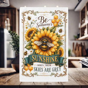 Kitchen Hand Waffle Towel Be Someone's Sunshine   
