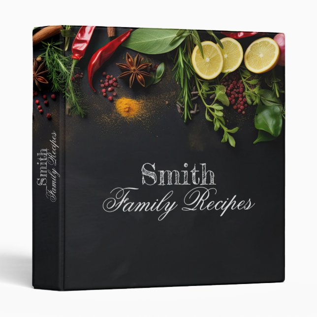Kitchen Herbs and Spices Recipe Binders -Small (Front/Spine)