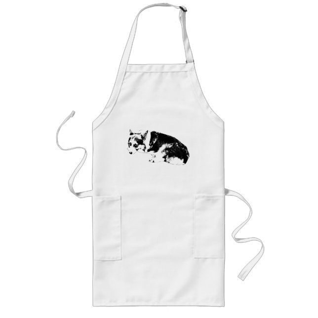 Kitchen Ink, Corgi Calm Long Apron (Front)