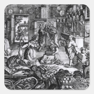 Kitchen Interior Square Sticker
