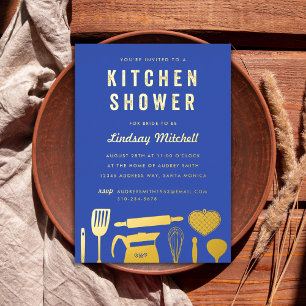 Kitchen Items Bridal Shower Blue Gold