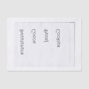 Kitchen Jar Labels reversed for transfers Tissue Paper