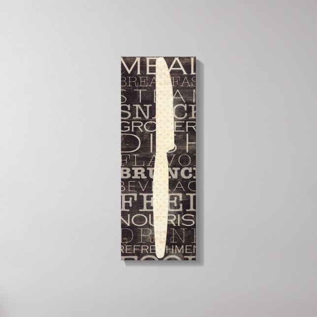 Kitchen Knife with Words Canvas Print (Front)