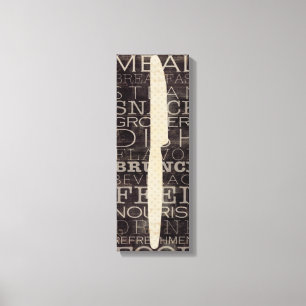 Kitchen Knife with Words Canvas Print