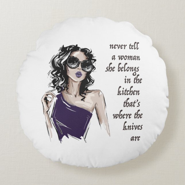 Kitchen Knives belong  Round Pillow (Front)