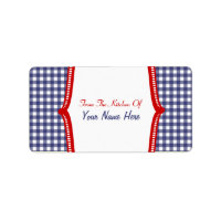 Kitchen Label- "From The Kitchen Of" Blue Gingham