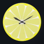 Kitchen Lemon Fruit Wall Clock Gift<br><div class="desc">A bright yellow lemon slice decorates this clock.  The design is from original art.</div>
