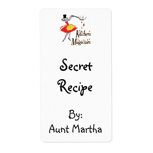 Kitchen Magician Custom Retro Recipe Labels (Front)