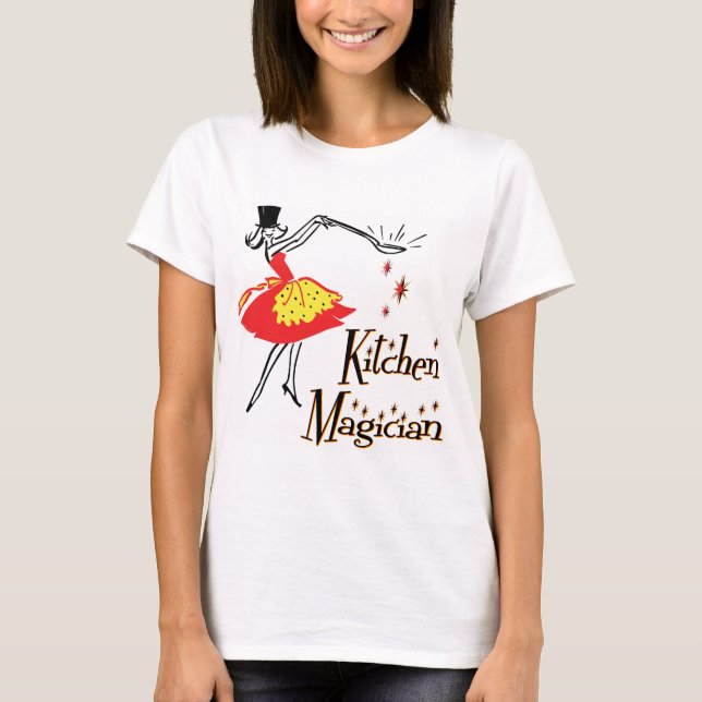 Kitchen Magician Retro Cooking Art  T-shirt (Front)