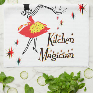 Kitchen Magician Retro Cooking Art Towel