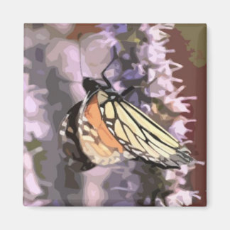 Kitchen magnet with butterfly on hyssop flower