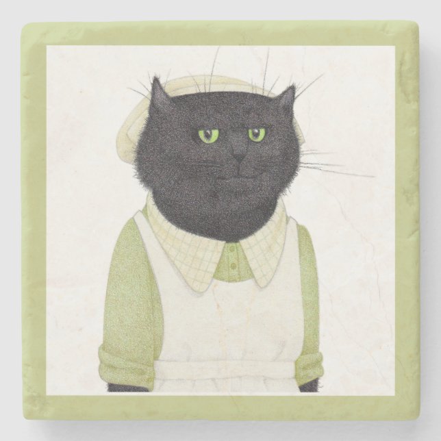 KITCHEN MAID CAT Marble Stone Coaster (Front)