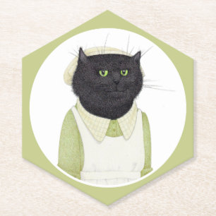 KITCHEN MAID CAT Pointy Hexagon Paper Coasters