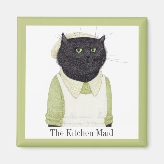 KITCHEN MAID CAT Square Magnet + Text (Front)