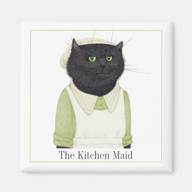 KITCHEN MAID CAT Square Magnet + Text II (Front)