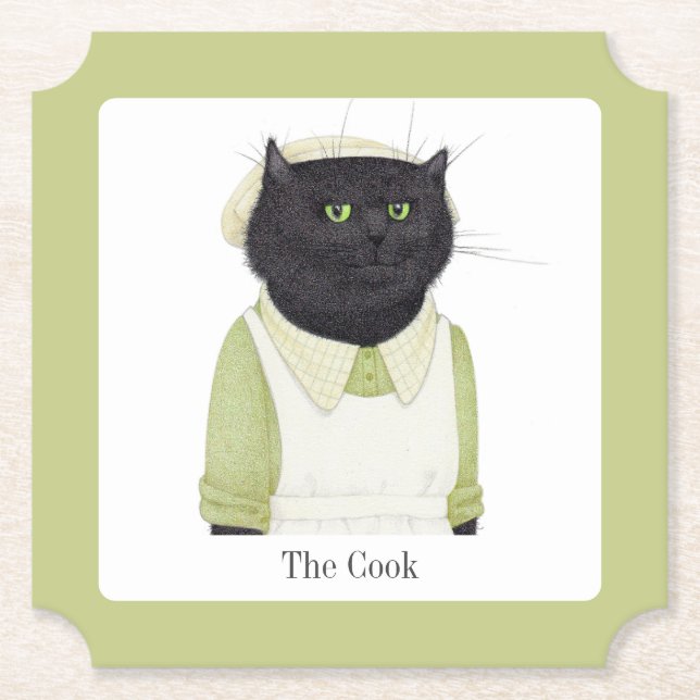 KITCHEN MAID CAT Ticket Paper Coasters + Text (Front)
