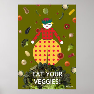 Kitchen Martzkin "MANGE VOS LÉGUMES !" Affiche
