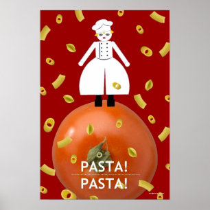 Kitchen Martzkin Red “Pasta! Pasta!” Poster