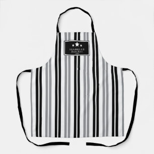 Kitchen Master Stars black and grey stripes Apron