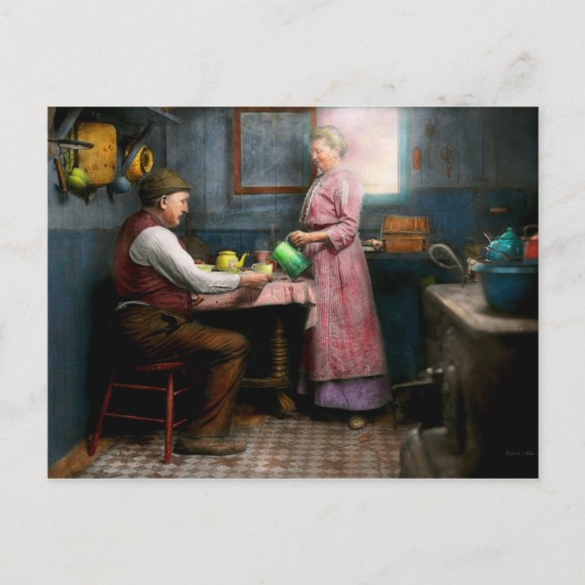Kitchen - Morning Coffee 1915 Postcard (Front)