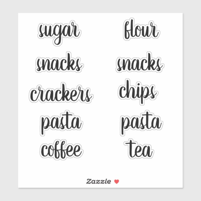 Kitchen Pantry Organization Script Label Sticker (Sheet)