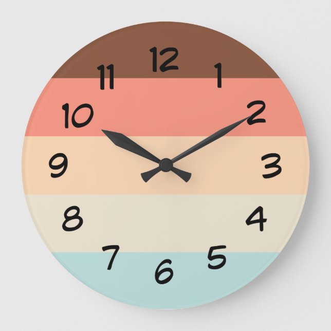 Kitchen Pastel Colors Designer Inspired Large Clock (Front)