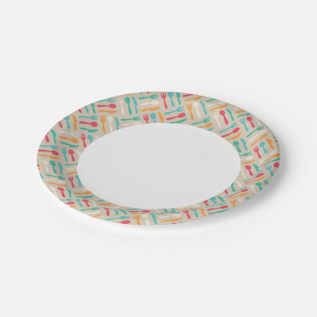 Kitchen pattern 3 paper plate (Angled)