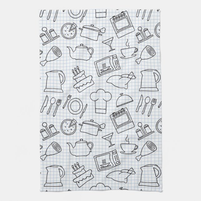 Kitchen Pattern 4 Towel (Vertical)